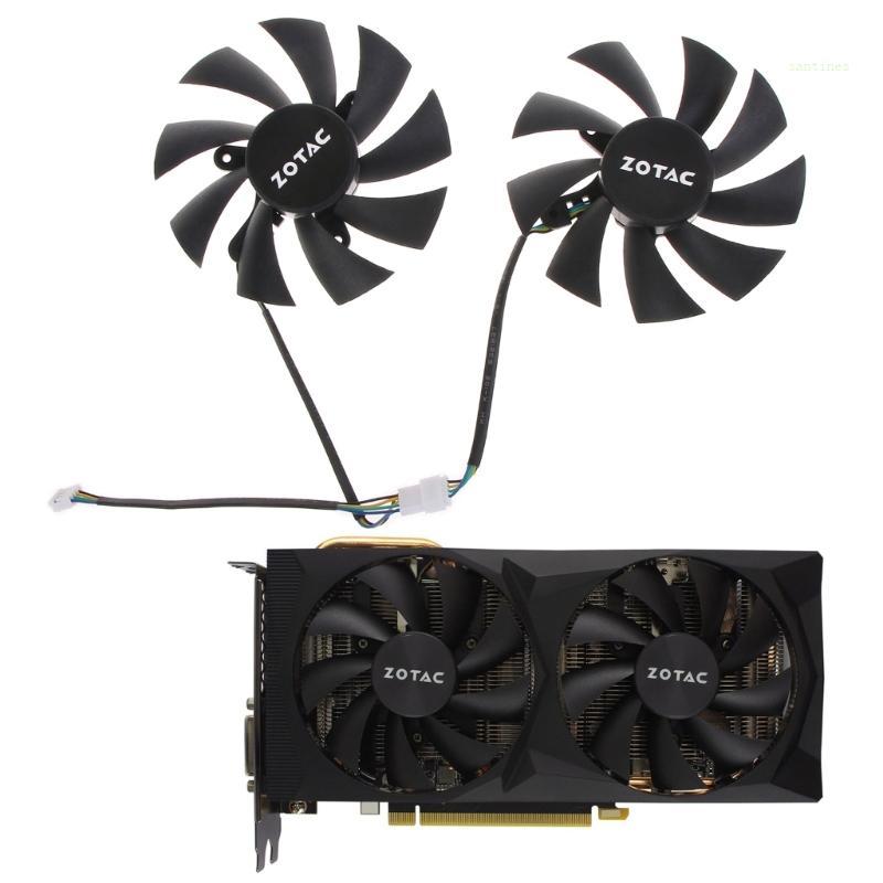 San * 1 2PC Card Đồ Họa Làm Mát Quạt VGA 4Pin 12V 0 35A Cho Zotac RTX2060 2060 SUPER