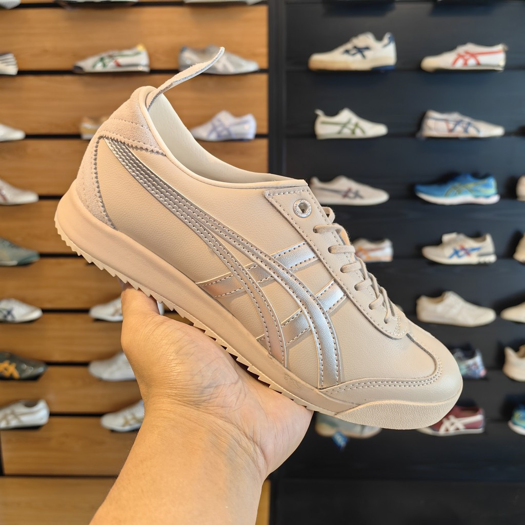 Giày chạy bộ Onitsuka Tiger Mexico 66 EX phong cách mới - Màu be bạc
