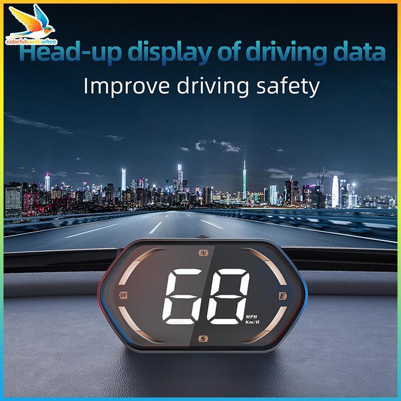 Colorfulswallowfree USB Car HUD Head Display Đồng hồ tốc độ kỹ thuật số Đồng hồ tốc độ GPS KMH MPH D