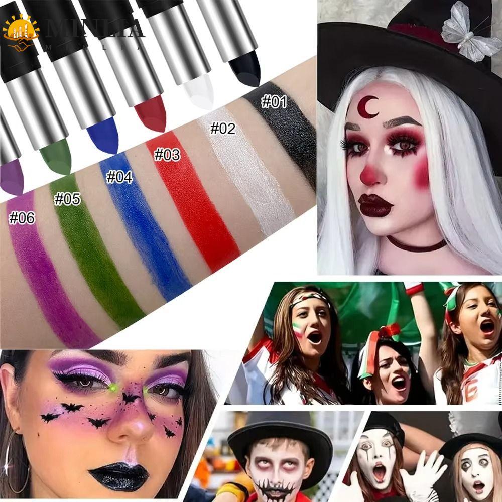 MINLIA Body Art Paint Stick, Quick-Dry Long Lasting Halloween Face Painting Stick, Painting Stick Tr