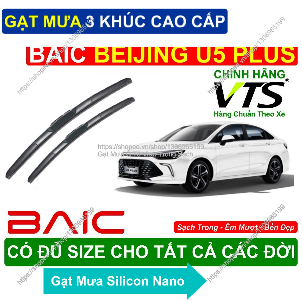 Gạt Mưa 3 Khúc Kính Lái BAIC Beijing U5 Plus/ Cặp Gạt Mưa  Kính Lái Cho Các Dòng Xe BAIC Beijing U5 