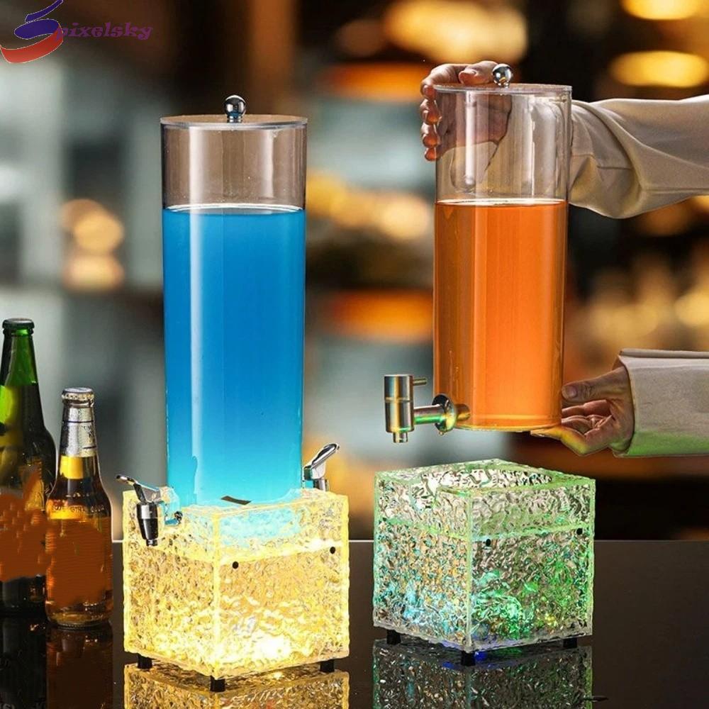 Tháp bia phát sáng PIXELSKY LED, Hộp đựng tháp bia Acrylic dung tích lớn 2L, Vòi di động chống rò rỉ