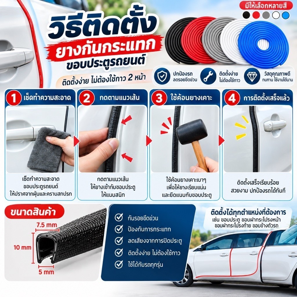 Giảm xóc cao su viền cửa ô tô 365ms (QC135)
