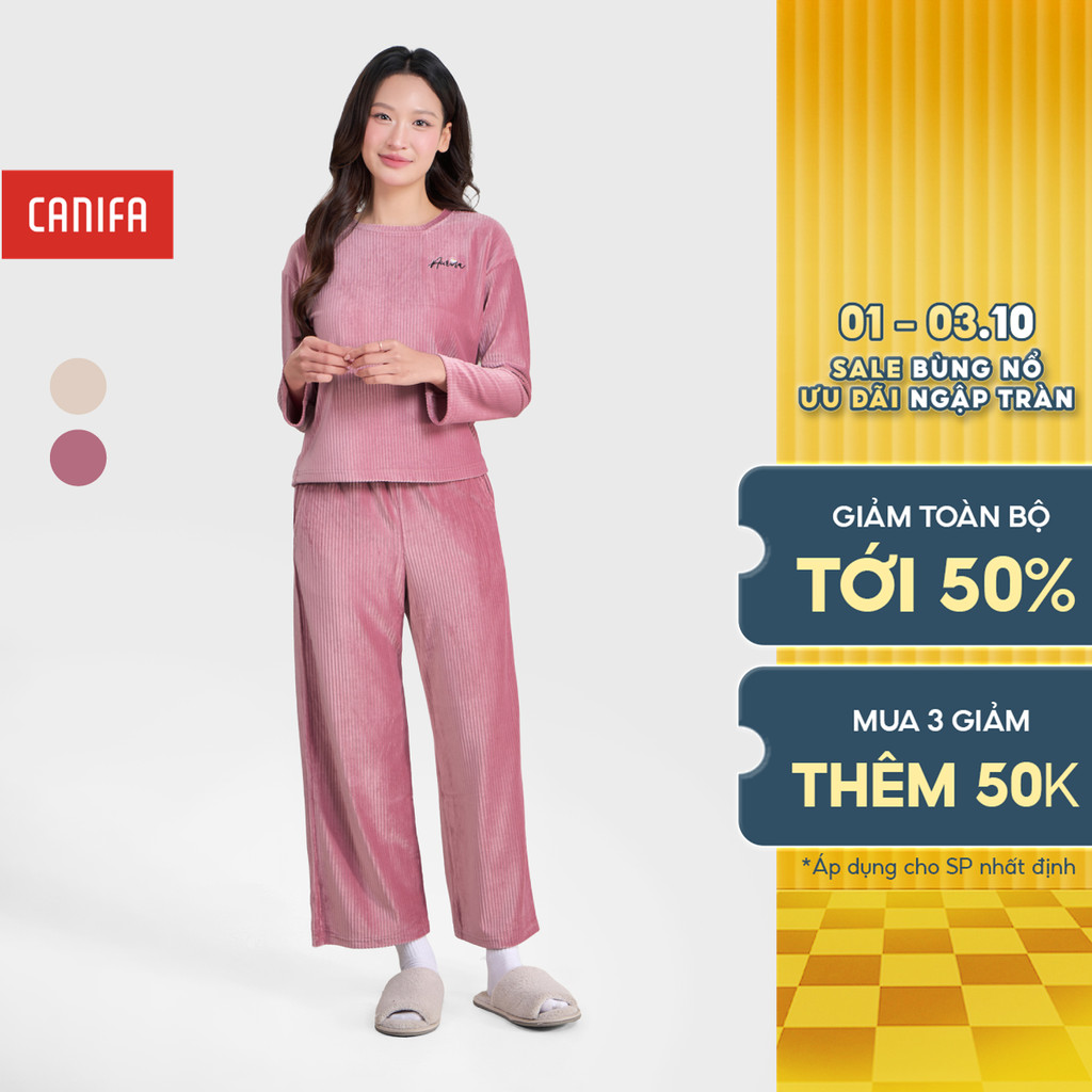 Bộ quần áo nữ dài tay đạt tiêu chuẩn Oeko-Tex CANIFA 6LS25W005