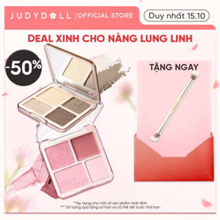 Bảng Phấn Bắt Sáng Tạo Khối JUDYDOLL 4 Ô 9g Mỏng Nhẹ Mịn Chuẩn Màu Lâu Trôi Tạo Hiệu Ứng Highlight Bắt Sáng 3D Gloss Highlight & Contour Palette