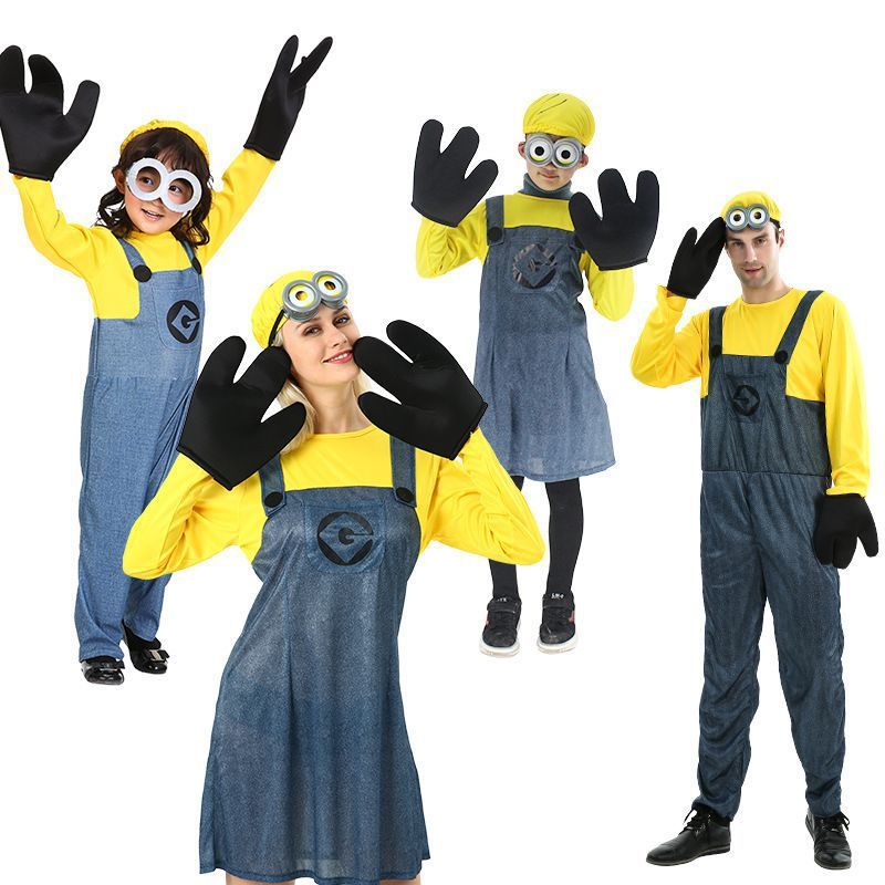 (Ko Kèm Kính) Đồ hóa trang Minion cho bé trai bé gái & người lớn Halloween Cosplay Minion Trang phục