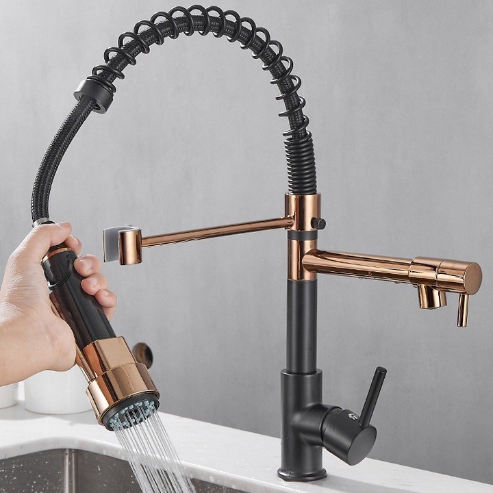 Vòi Rửa Chén Phòng Bếp FUZE CASA en Rose Faucet Dual Cao Cấp Mẫu R1702 Faucet Kitchen Faucet