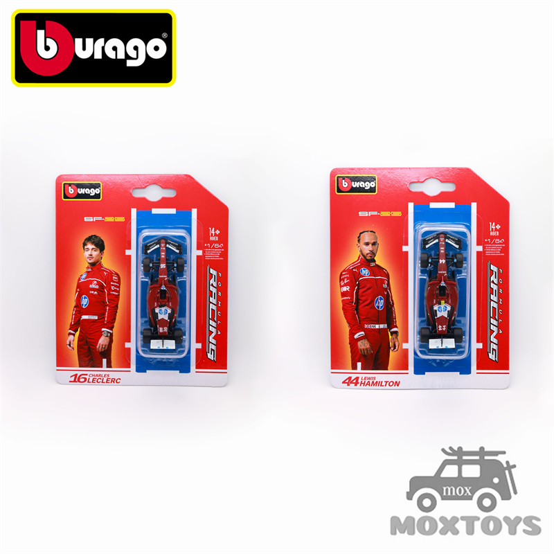 Bburago 1: 64 SF-25 (Livery tiêu chuẩn) (#16 Charles Leclere /#44 Lewis Hamilton) (Mũ bảo hiểm W / O