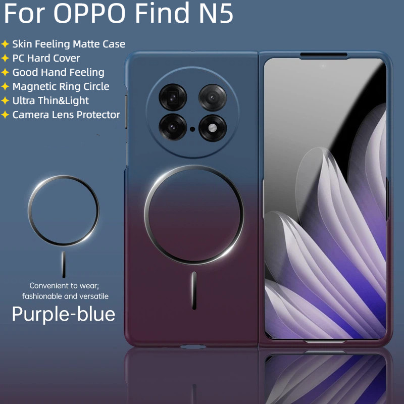 Dành Cho OPPO Find N3 N 5 N5 Ốp Lưng Da Sang Trọng Cảm Giác Mờ PC Màu Gradient Cứng Từ Flip Vỏ Điện 