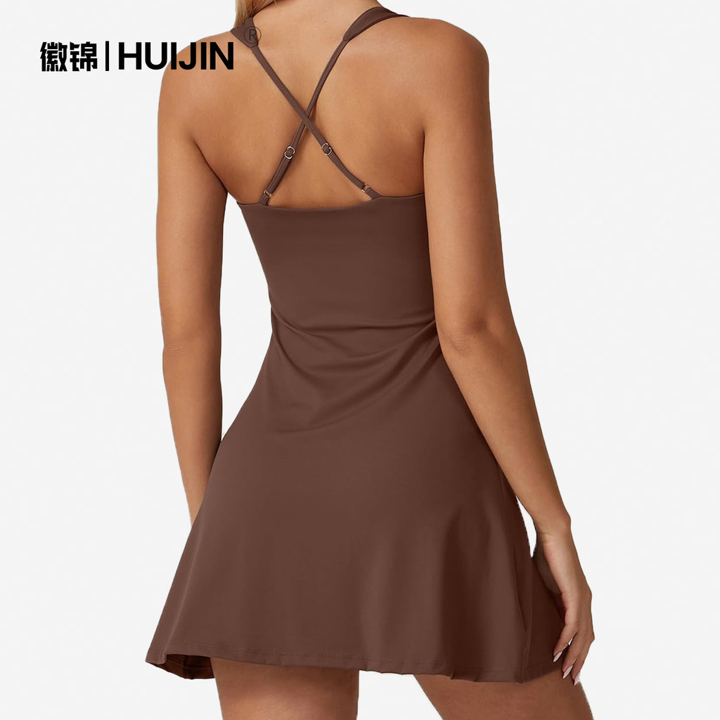 Tennis Skirt Women's Back Shaping Safety Dress Exercise Skirt Women's Square Tie Cup Golf Skirt OGOY