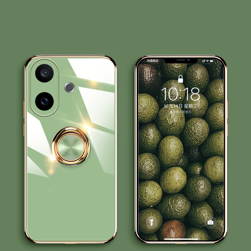 Ốp Điện Thoại Cho VIVO IQOO Z10 Lite Ốp Lưng Bóng Mạ Điện Từ Hút Vòng Kim Loại Giá Đỡ Cho VIVO IQOO 