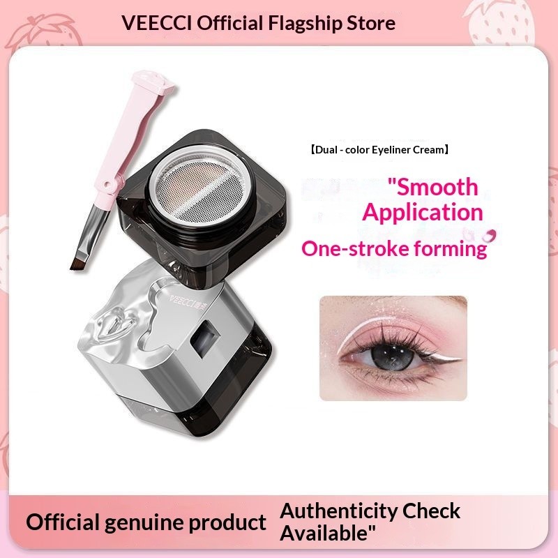 【VEECCI】VeeCCI Soft Mist Long-Lasting Dual-Color Eyeliner, Naturally Smudge-Resistant and Fade-Resis