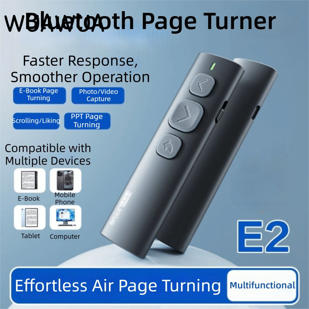 WUAWUA BT Page Turner, PPT Page Turning Bluetooth 5.4 Đầu đọc sách điện tử, Chụp ảnh và quay Video T