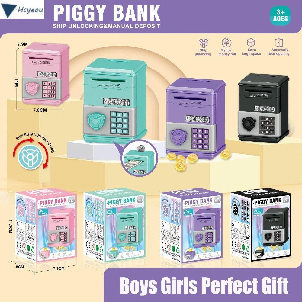 HCYEOU Đồ Chơi Trẻ Em Heo Đất, ATM Mini Hộp Tiền Tiết Kiệm Tiền, Mật Khẩu Đồ Chơi Tiết Kiệm Tài Chín
