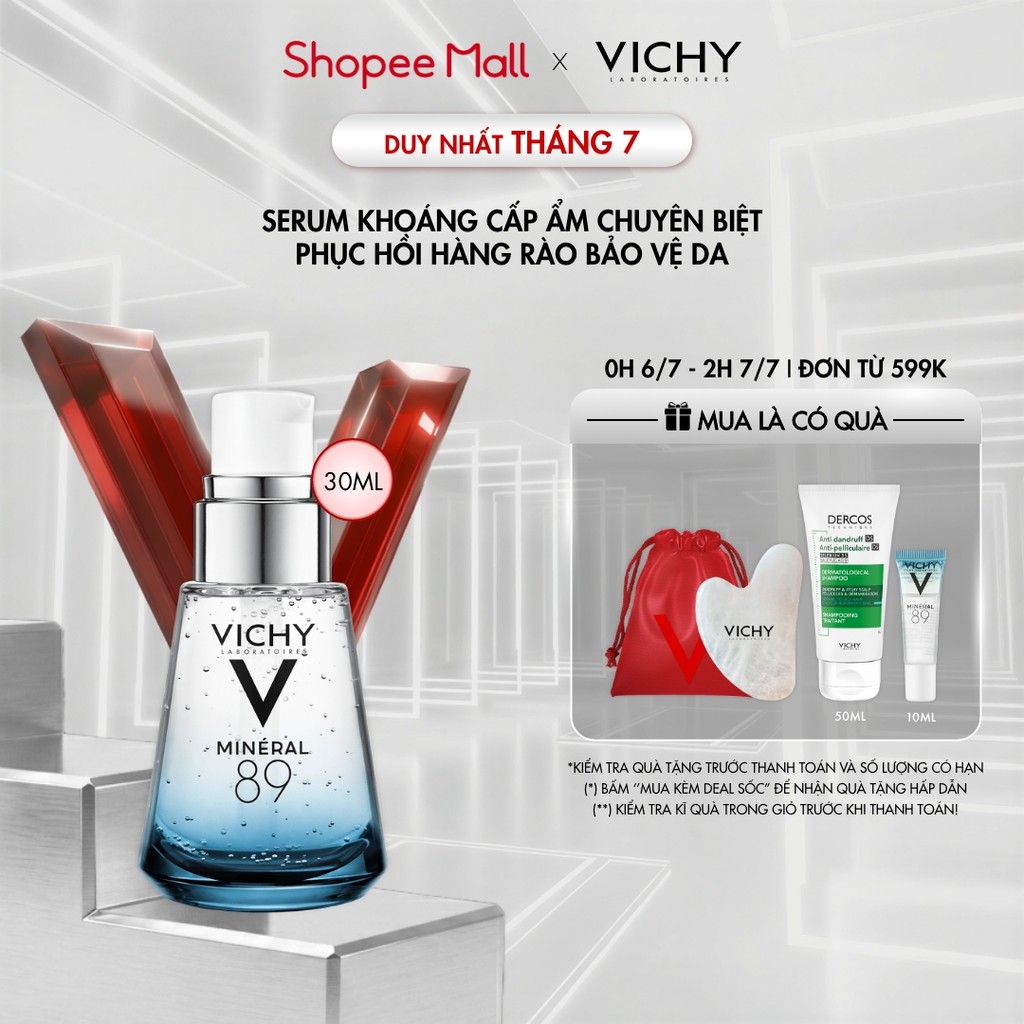 Dưỡng chất giàu khoáng chất giúp da sáng mịn và căng mượt Vichy Mineral 89 30ml