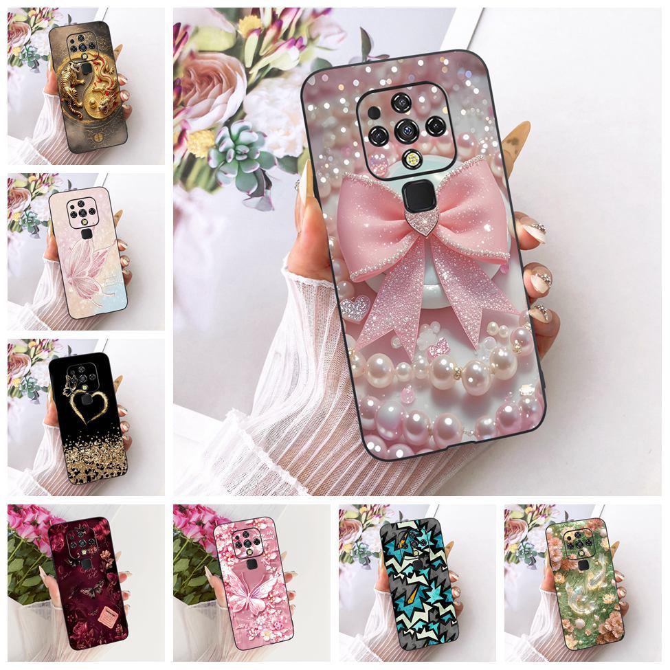 Dành Cho Tecno Camon 16 CE7 CE7j Dành Cho Tecno Camon 16 Pro Vỏ Silicon Mèo Dễ Thương Hoa Sang Trọng