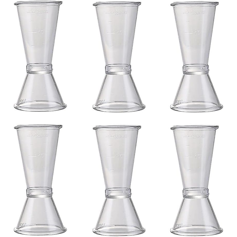 6 Miếng Double Head Jigger Plastic Cocktail Jigger Bar Đo Jigger 10ml / 20ml Double Jigger Bartendin