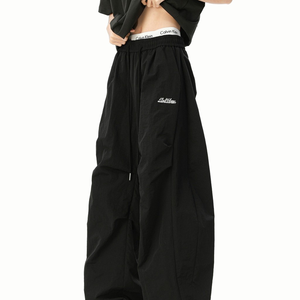 Quick-dry wide-leg workwear cargo pants for men and women, summer lightweight outdoor hiking paratro