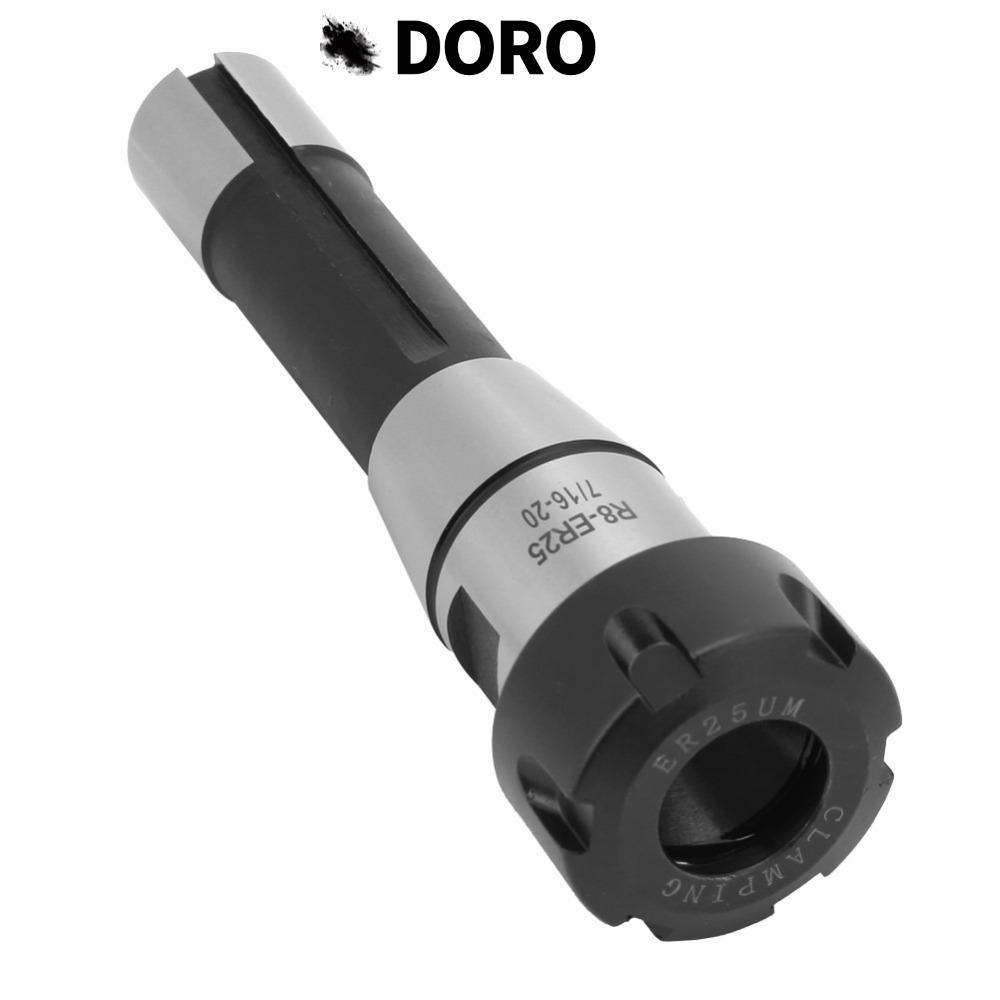DORO R8-ER25 Collet Chuck, ER25 Collet Gia công lỗ sâu Lò xo Collet Chuck Holder, R8 Shank Spring Lo