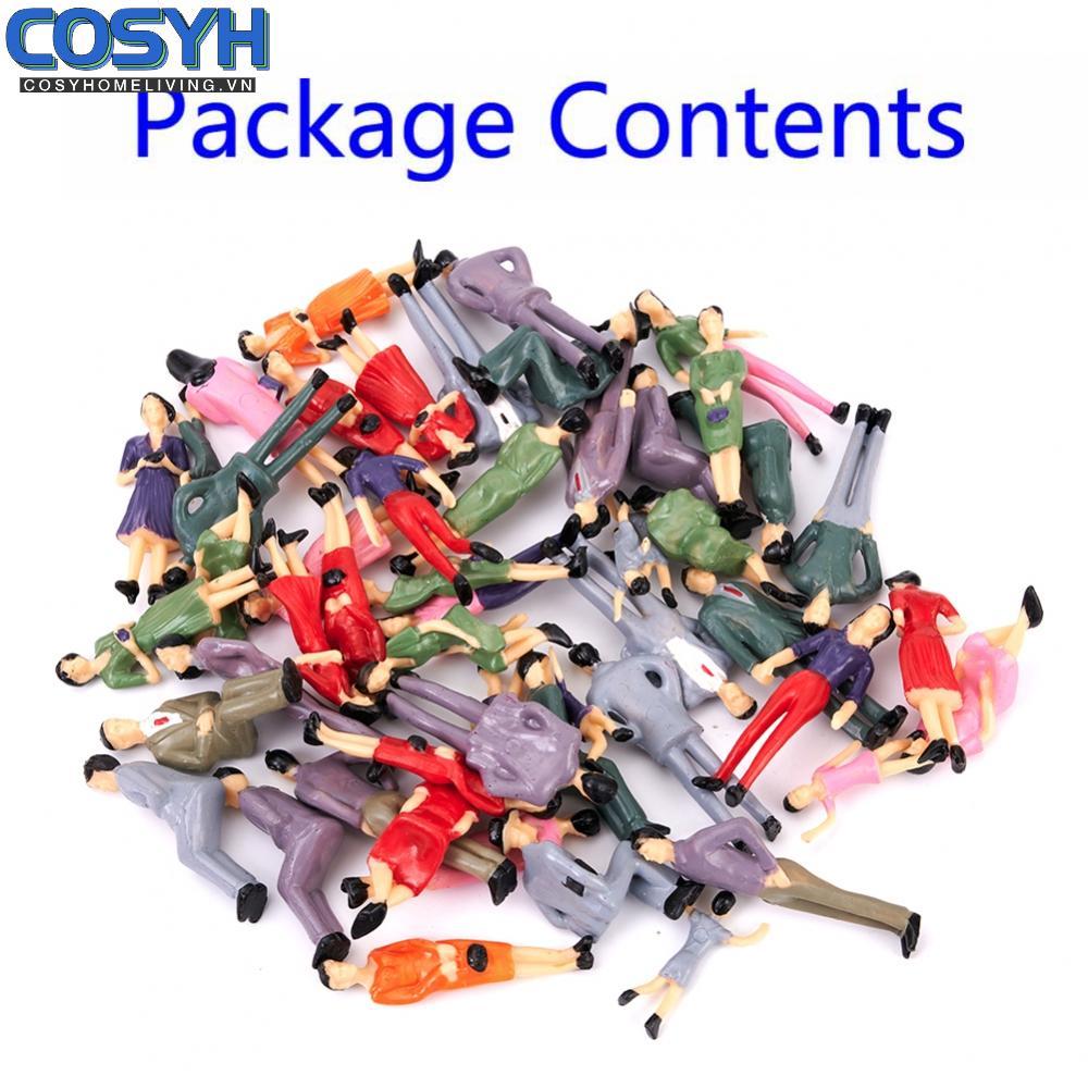 <cosyh>50 Pcs. Sitting Plastic Figures 1:32 Miniture People Human People Painted Mixed