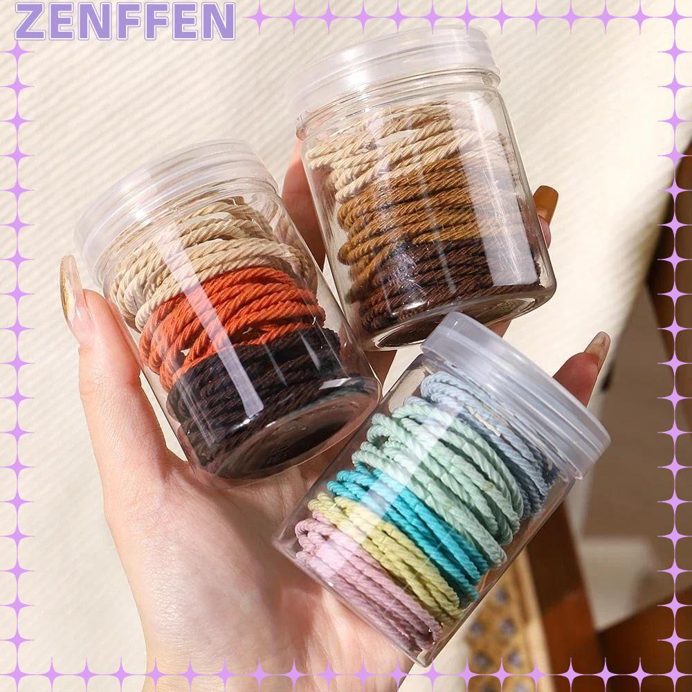 ZENFFEN 50 Dây buộc tóc, Dây buộc tóc co giãn mạnh màu kẹo, Dây buộc tóc chéo