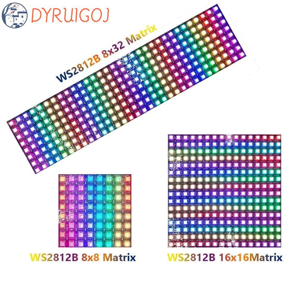 Bảng điều khiển LED điểm ảnh DYRUIDOJ DC5V Đèn LED RGB linh hoạt WS2812B 8x8 16x16 8x32 với đèn bảng