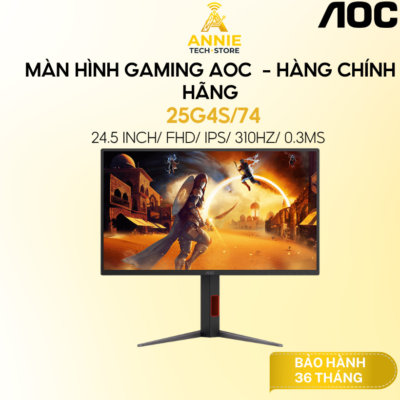 Màn Hình gaming AOC 25G4S/74 24.5 inch ( FHD/IPS/310Hz/0.3ms ) - Hàng Chính Hãng