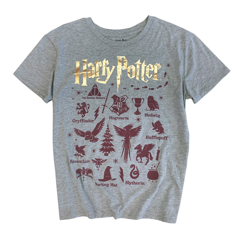 Harry Potter Chính Hãng WD Gilding Tiếng Anh Magic Elements In Hình Áo Thun Cotton Nguyên Chất Mùa H