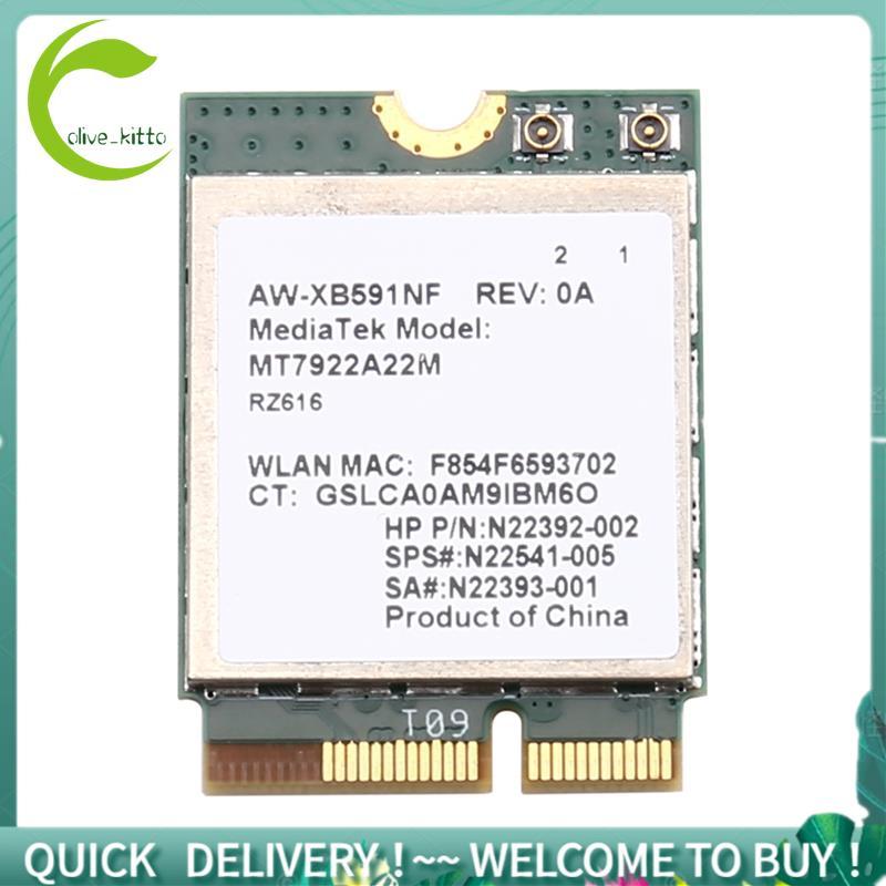 Bộ chuyển đổi mạng WiFi 6E không dây MT7922 M. 2 Thẻ 5374Mbps BT 5.3 Tri Band 2.4G / 5G / 6Ghz Win 1