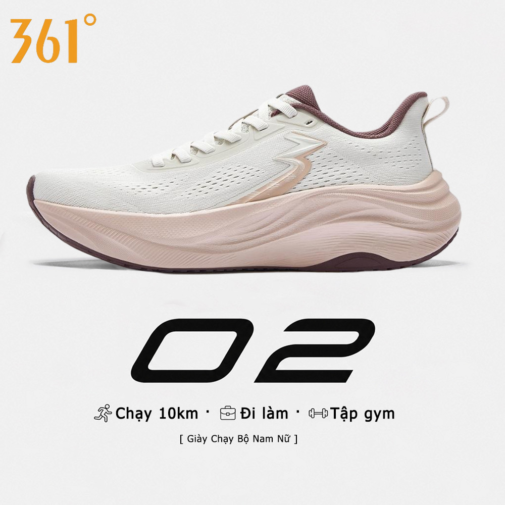 361° Giày Chạy Bộ 5-10km Nữ O2 Giảm Sốc Nhẹ Đàn Hồi Lưới Thoáng Đi Bộ Tập Gym Mới 2026
