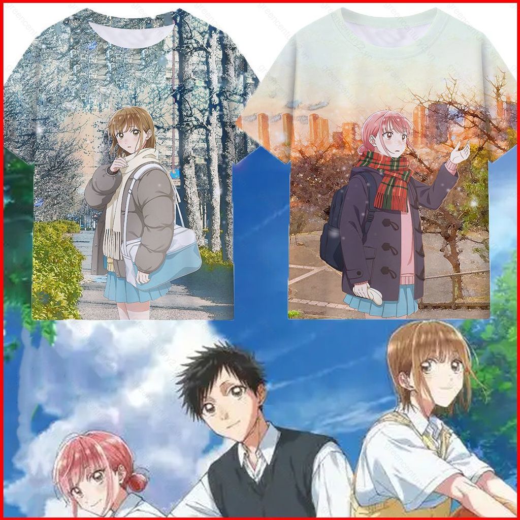 Hộp Xanh Taiki Inomata Chinatsu Kano Hina Chono Full Graphic Mùa Hè Áo Thun Anime Tay Ngắn