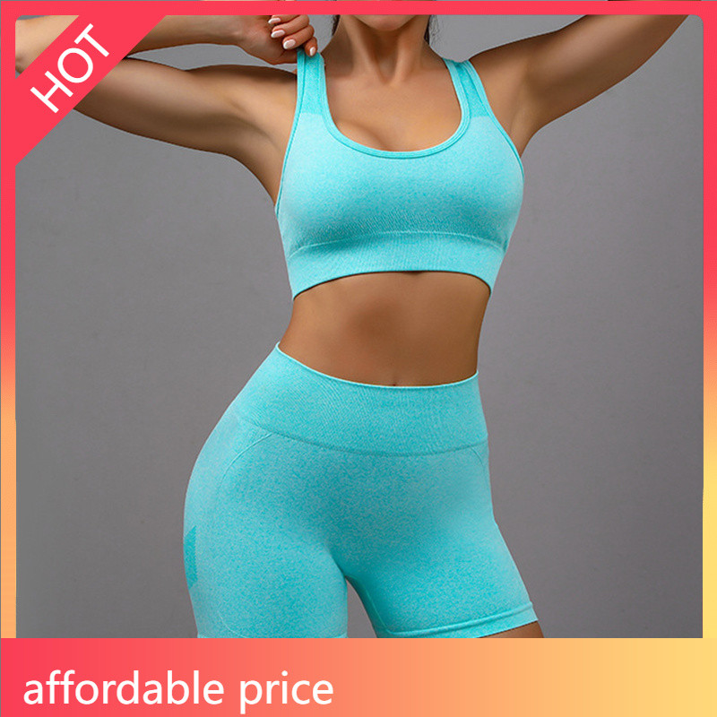 LA2M-Sports Fitness Yoga Bộ Quần Áo Thoáng Khí Co Giãn Quần Short Nữ Làm Đẹp Lưng Áo Ngực Quần Yoga