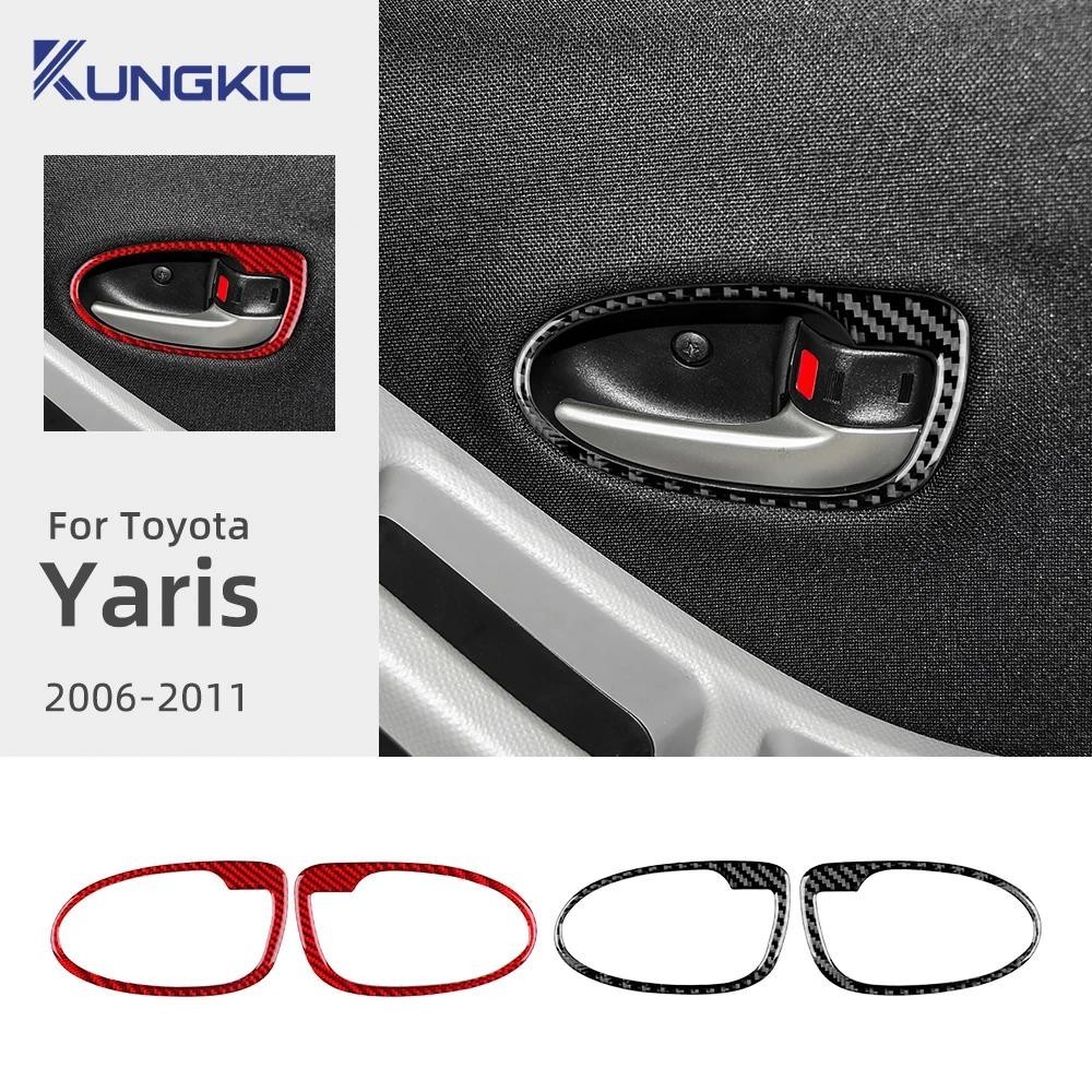 Thật Mềm Sợi Carbon Miếng Dán Cho Xe Toyota Yaris 2006 2007 2008 2009 2010 2011 LHD RHD Tay Nắm Cửa 