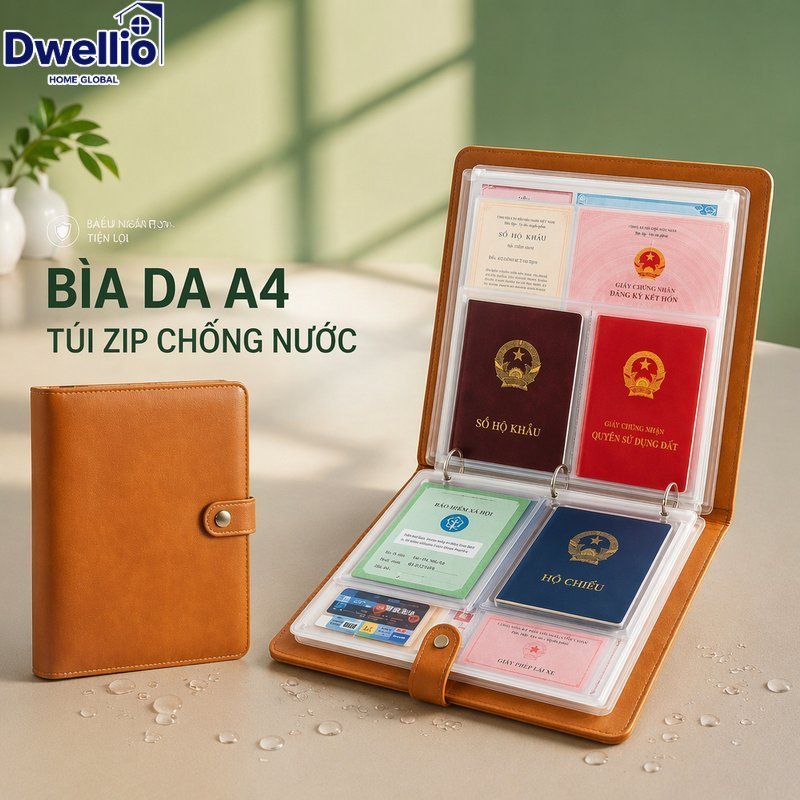So Cong Da A4 B5 Tuc Dung Giay To Quan Trong Ngan Trong Suot tui chống nước