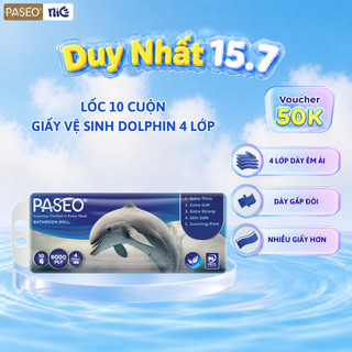 Giấy vệ sinh paseo dolphin tan nhanh trong nước không gây tắc mềm mịn an toàn cho da