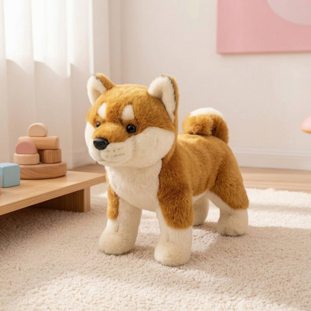 Akita Inu Đồ Chơi Nhồi Bông Chó Akita Dễ Thương Đồ Chơi Nhồi Bông Mũm mĩm Thoải Mái Cho Trẻ Em, Tran