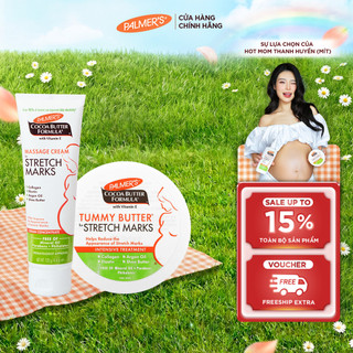 [Chính hãng] COMBO Ngăn ngừa rạn cho mẹ bầu GIỮA và CUÔI thai kỳ Palmer's (Kem rạn 125g và Bơ rạn 125g)