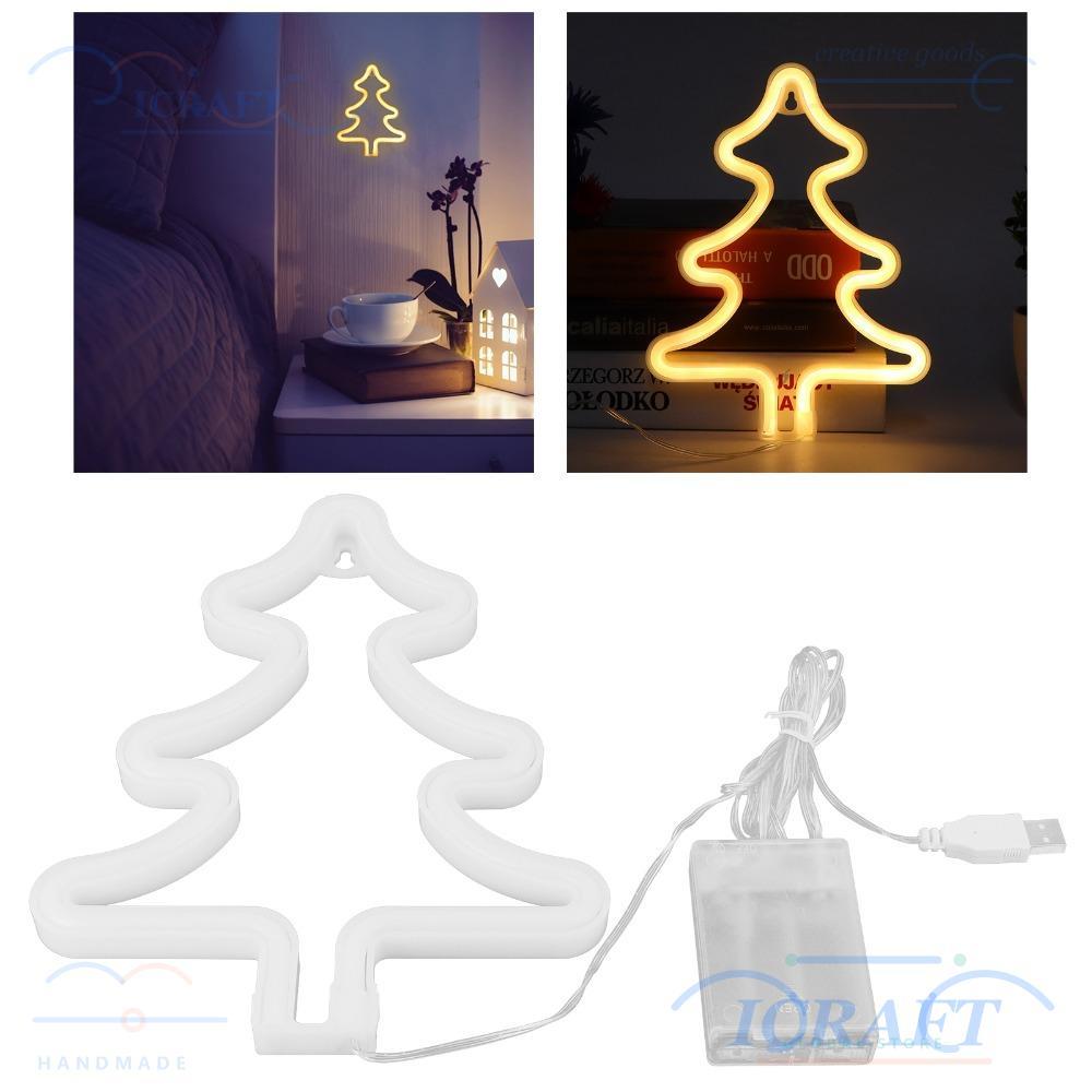 Đèn neon CRAFT, Đèn LED neon cây thông Noel USB hoặc chạy bằng pin, Đèn LED neon 5V hiện đại Trang t