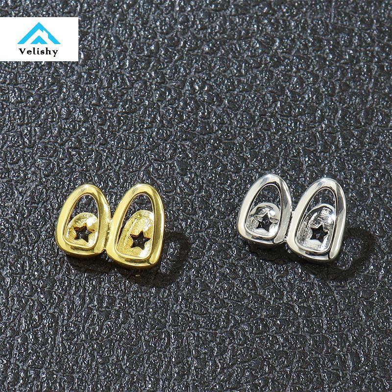 Velishy Hip Hop Ngôi Sao Rỗng Răng Grillz Răng Trang Trí Răng Mũ Fangs Lưới Tản Nhiệt Dành Cho Nữ Tr