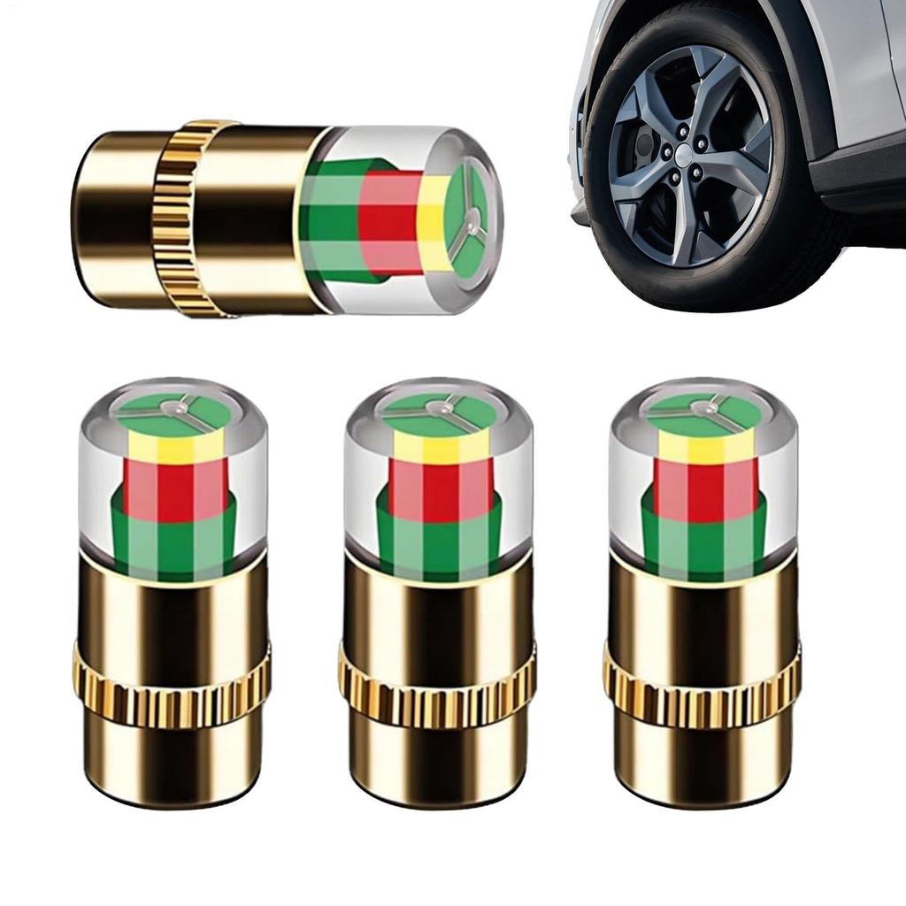 Mũ Áp Lực Lốp 4 Miếng 2.4bar 36psi 3 Màu Dễ Đọc Màn Hình Đồng Hồ Đo Áp Suất Lốp Cho Ô Tô Ô Tô Xe Tải