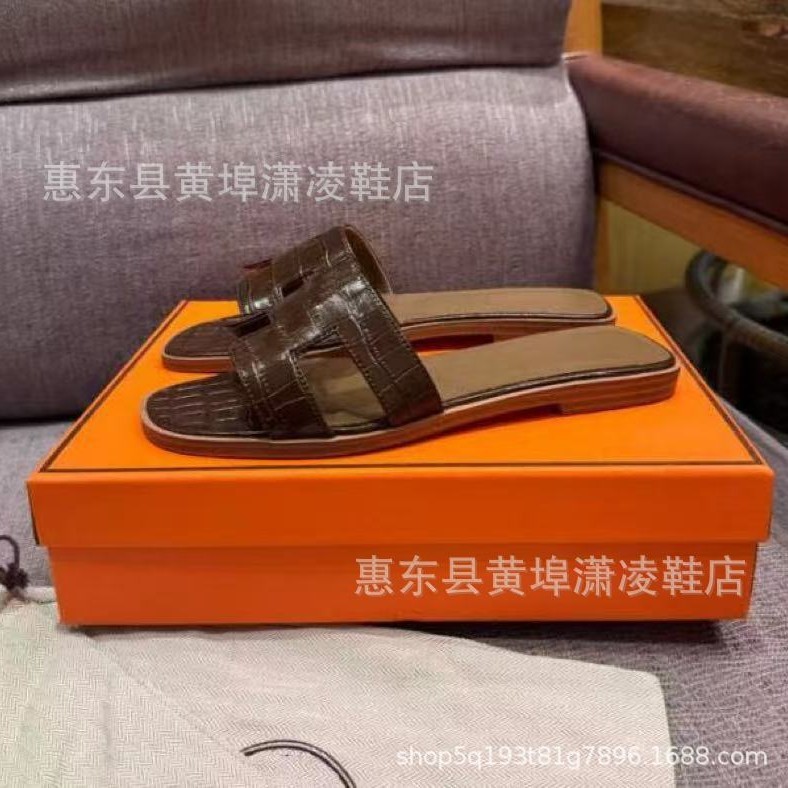H Dép Dép Cổ Điển H Dép Flat Đi Biển Flip-Flops Nữ