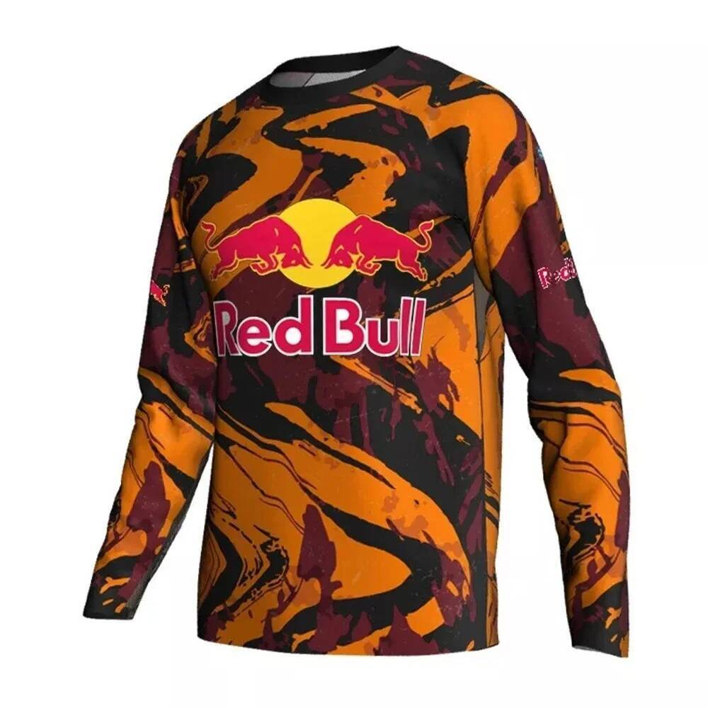 Áo thun đua dài tay nam Red Bull mới 2026, Áo thun in 3D Red Bull, Áo thun thời trang đường phố ngoà