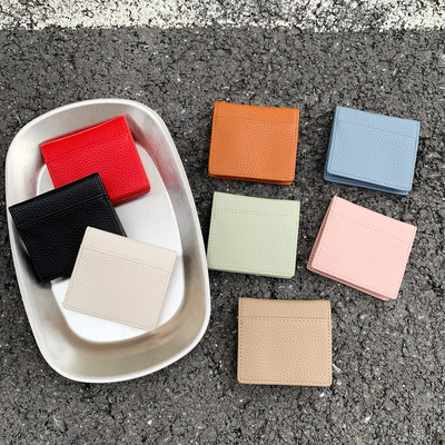 Vuông Đơn Giản Phong Cách Mini Kích Thước Ví Nữ Khóa Di Động Hộ Gia Đình Đồng Xu Tổ Chức Ví