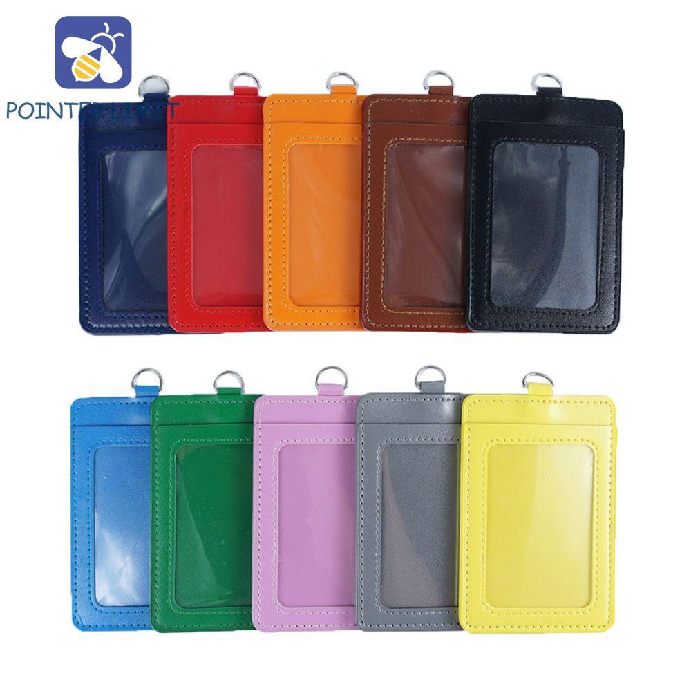 POINTER LIMIT Hộp đựng thẻ POINTER LIMIT Vòng chìa khóa hai mặt Bao da PU ID