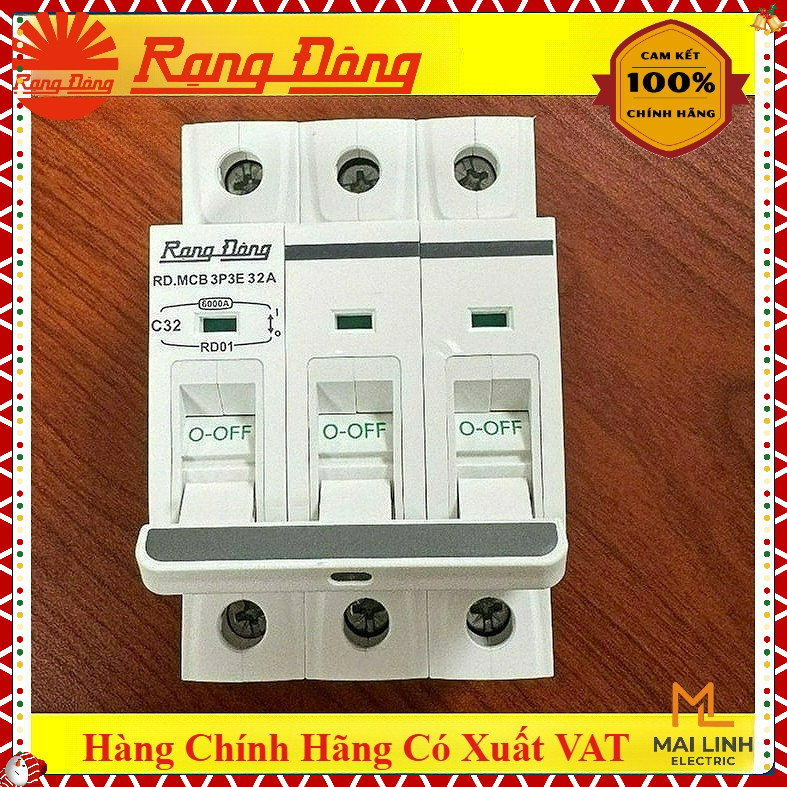 Cầu Dao, MCB 3 pha Rạng Đông, Aptomat ngắn mạch - CB 3 tép 32A 40A 50A 60A -Model : RD.MCB 3P3E