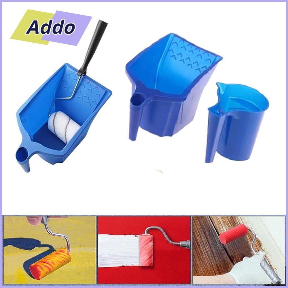ADDO.PH Cốc sơn, hộp đựng sơn latex, khay đựng cọ sơn, xô sơn tổ chức màu xanh nhựa, dụng cụ sơn