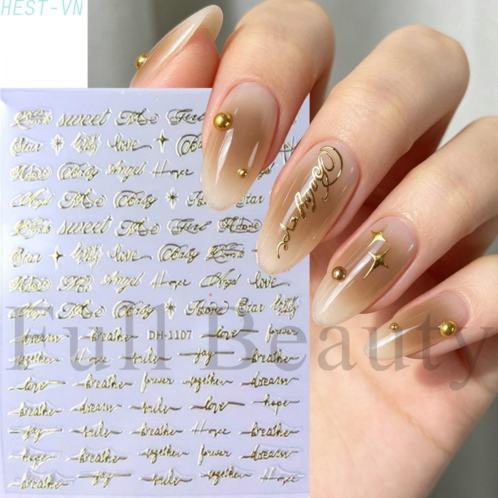 Alphabet Nail Stickers Letters for Manicure DIY Fashion Design PET Material