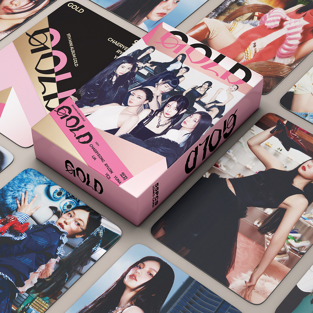 55 Chiếc Thẻ Nhỏ ITZY MINI ALBUM GOLD Series Cheer Photo Card Itzy Cheer Card