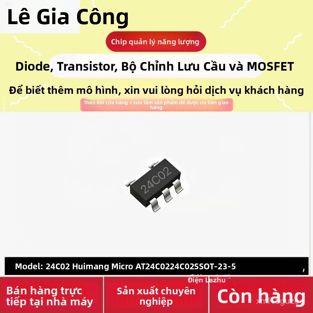 Linh kiện IC bộ nhớ 24C02 FMD AT24C02 24C02S SOT-23-5 chip EEPROM FT24C02A chính hãng chất lượng cao