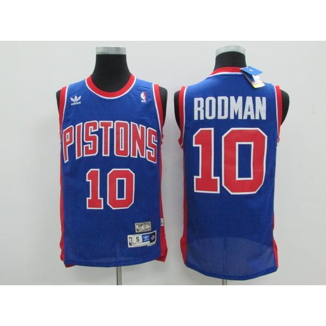 NBA Pistons Số 10 Rodman Pistons Rodman Bóng rổ Jersey Phiên bản quạt Lưới Xanh Jersey